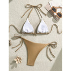 Damen Triangel-Bikini mit modischem Spitzen-Detail