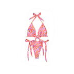Damen Triangel-Bikini mit einfach verstellbaren Bändern und floralem Muster R&B