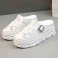 Damen Platform Mules mit modischem Schnallen-Design und atmungsaktivem Obermaterial R&B