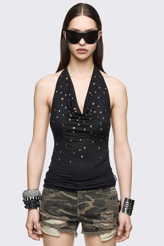 Damen Glamouröses Haltertop mit funkelnden Pailletten R&B