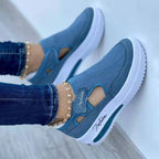 Damen Slip-On Sneakers mit atmungsaktivem Mesh-Obermaterial und rutschfester Sohle R&B