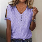 Damen Glitzernde V-Pullover Bluse