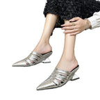 Damen elegante Sling Mules mit geometrischem Design R&B