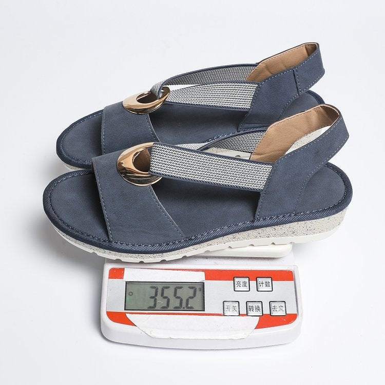 Damen Elegante Riemensandaletten mit modischem Ringelement R&B