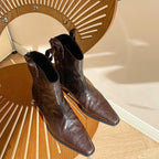 Damen Elegante Ankle Boots mit edler Lederoberfläche und modischem Blockabsatz R&B
