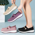 Damen Bequeme Slip-On Sneakers mit atmungsaktivem Strickoberteil R&B