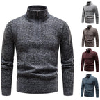 Herren Pullover mit halbem Reißverschluss und strukturiertem Design R&B