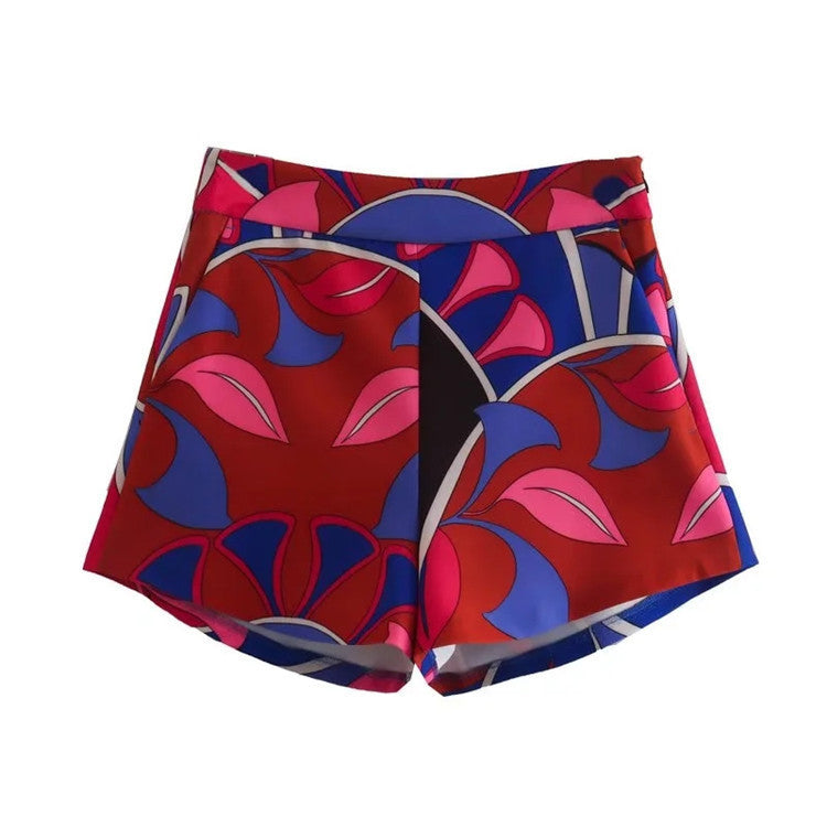 Damen Minirock mit modernem floralem Muster und elastischem Bund R&B
