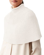 Damen Strickcape mit hochgeschlossenem Kragen