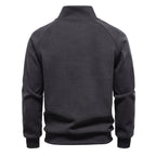 Herren nan Stehkragenpullover mit asymmetrischem Schulterreißverschluss und Raglanärmeln R&B