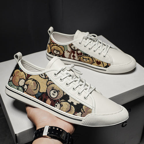 Damen Sneakers mit kreativem Bärenmotiv und rutschfester Sohle R&B