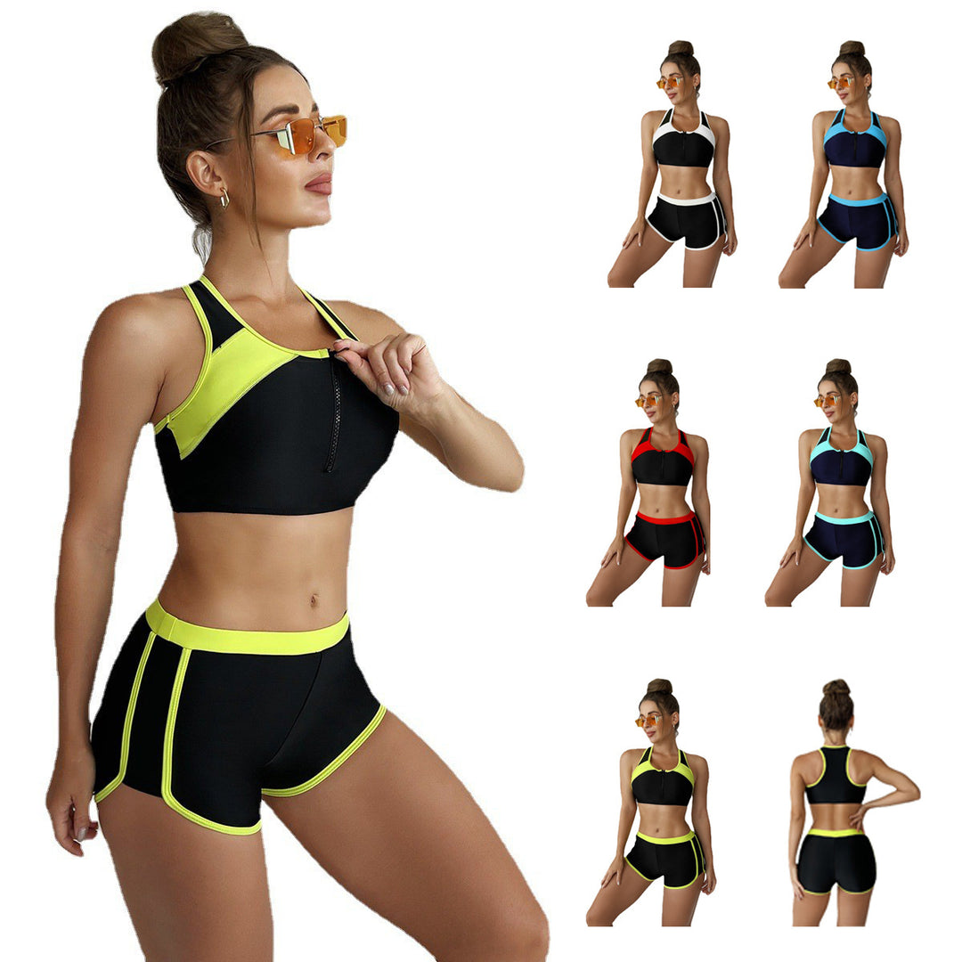 Damen Sportlicher Zweiteiler mit Reißverschluss und atmungsaktivem Mesh-Design R&B