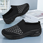 Damen Atmungsaktive Slip-On Laufschuhe mit elastischer Netzstruktur