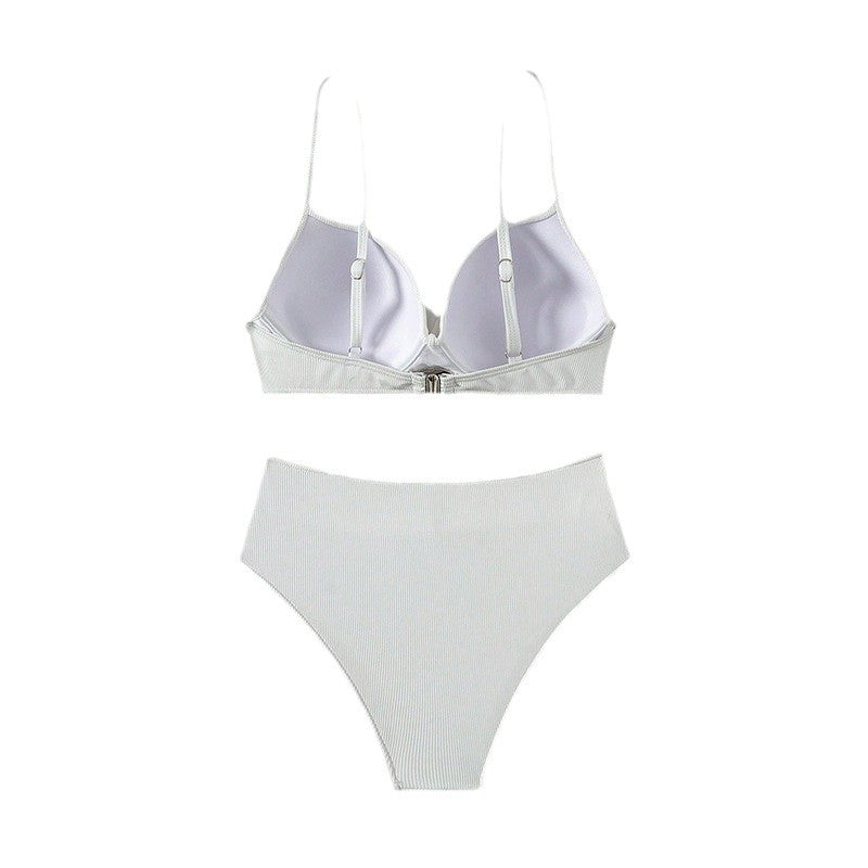 Damen Bikini-Set mit hoch geschnittenem Slip und elegantem Oberteil R&B