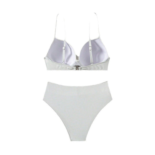 Damen Bikini-Set mit hoch geschnittenem Slip und elegantem Oberteil R&B