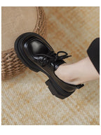 Damen elegante Schnürschuhe mit robustem Plateau und komfortablem Lederoberteil R&B