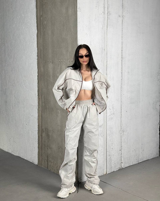 Damen sportliches Freizeit-Set mit atmungsaktiven Stoffen und elastischem Bund R&B