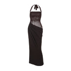 Damen Elegantes Wickelmaxikleid mit schmalem Halterdesign R&B