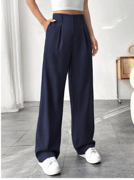Damen Elegante Bundfaltenhose mit weitem Schnitt R&B
