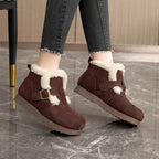 Damen Bequeme Winterstiefeletten mit weichem Innenfutter und modernem Riemendesign R&B