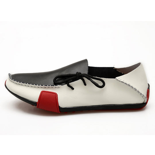 Damen Elegante Mokassins aus feinem Leder mit kontrastrierenden Details R&B