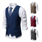 Herren elegante Anzugweste mit strukturiertem Hahnentritt R&B