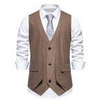 Herren elegante Weste mit doppelter Knopfleiste und praktischen Taschen