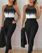 Damen Eleganter Jumpsuit mit raffiniertem Schnürdesign R&B