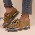Damen komfortable Sneakers mit Glitzerdetails und kuscheligem Innenfutter R&B