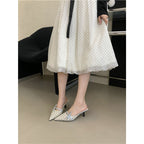 Damen elegante Mules mit zartem Schleifendetail R&B