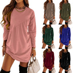 Damen lässiges Sweatkleid mit asymmetrischem Saum und Langarm R&B