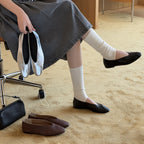 Damen elegant geschnittene Ballerinas aus hochwertigem Leder R&B