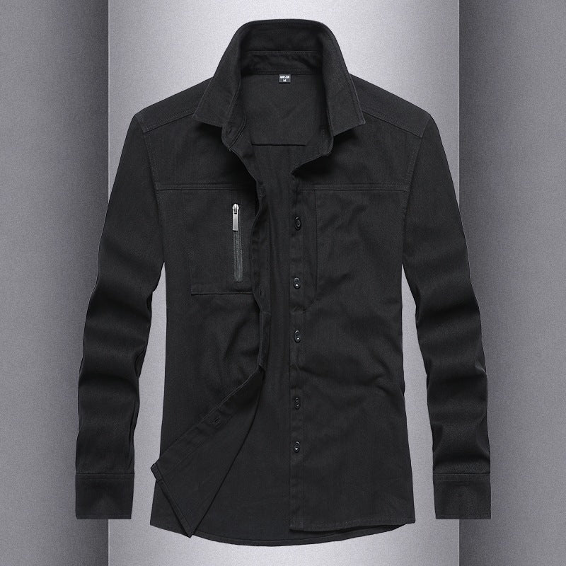 Herren Langarmshirt mit praktischen Taschen und modernem Schnitt R&B