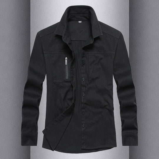 Herren Langarmshirt mit praktischen Taschen und modernem Schnitt R&B