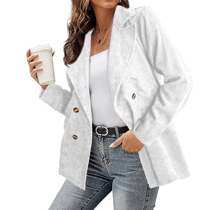 Damen Cordjacke im modernem Schnitt mit schickem Revers und zwei praktischen Taschen R&B