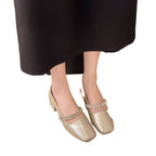 Damen Elegante Absatzschuhe mit Glitzerkette R&B