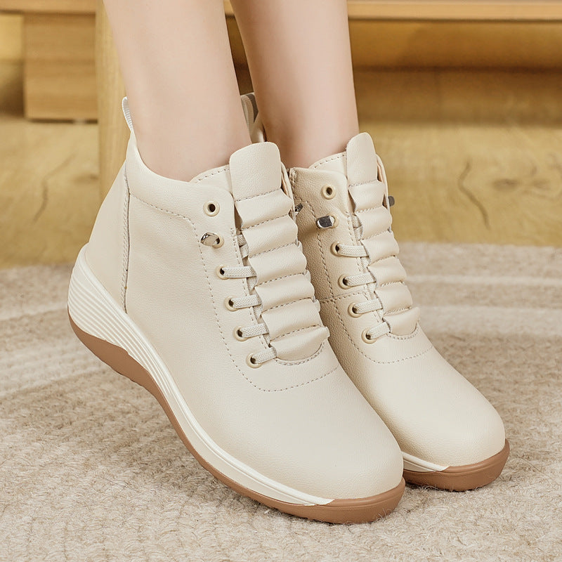 Damen Komfortable High-Top Sneakers mit elastischer Schnürung und dämpfender Sohle R&B