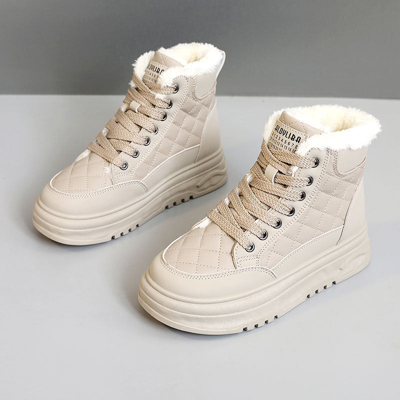 Damen warme gefütterte High-Top Sneakers R&B