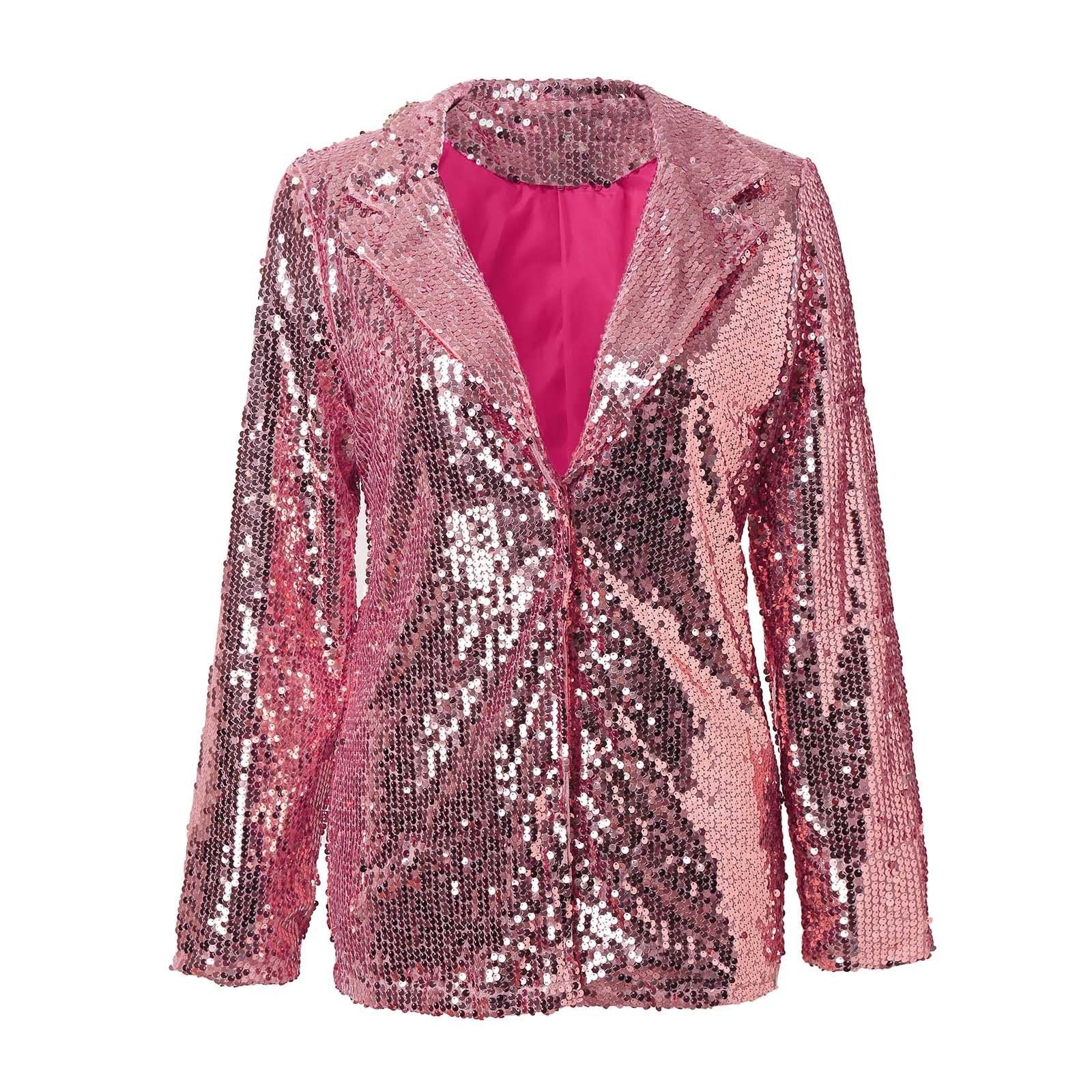 Damen Glitzerblazer mit schimmernden Pailletten und elegantem Schnitt R&B