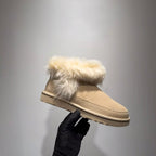 Damen Flauschige Hausschuhe mit elegantem Fleece und rutschfester Sohle R&B
