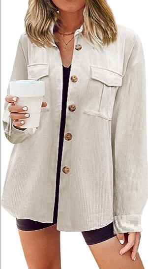 Damen Cordhemdjacke mit doppelter Brusttasche R&B