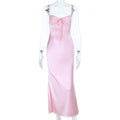 Damen Elegantes Maxikleid mit zartem Dekolleté und raffiniertem Bund R&B