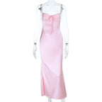 Damen Elegantes Maxikleid mit zartem Dekolleté und raffiniertem Bund R&B