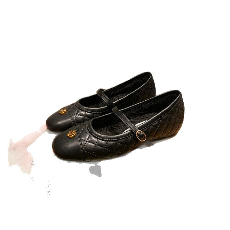 Damen Ballerinas mit glänzender Stepp-Optik und eleganter Riemchenverzierung