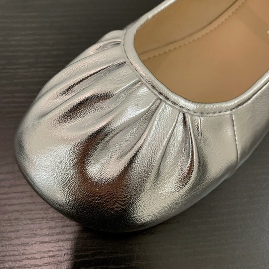 Damen Ballerinas mit modischem Riemchen und femininer Faltenoptik R&B