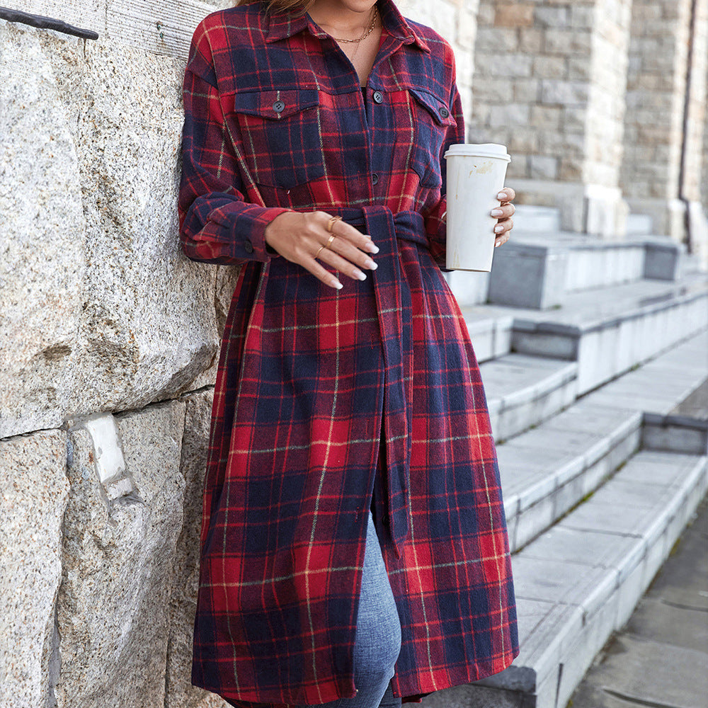 Damen Langarmhemd aus Flanell mit Karomuster R&B
