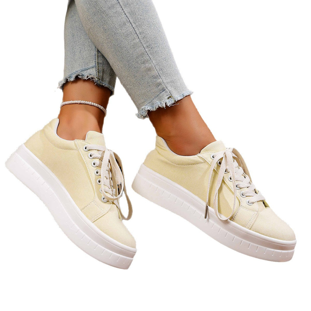 Damen modische Plateau-Sneaker mit atmungsaktivem Obermaterial R&B