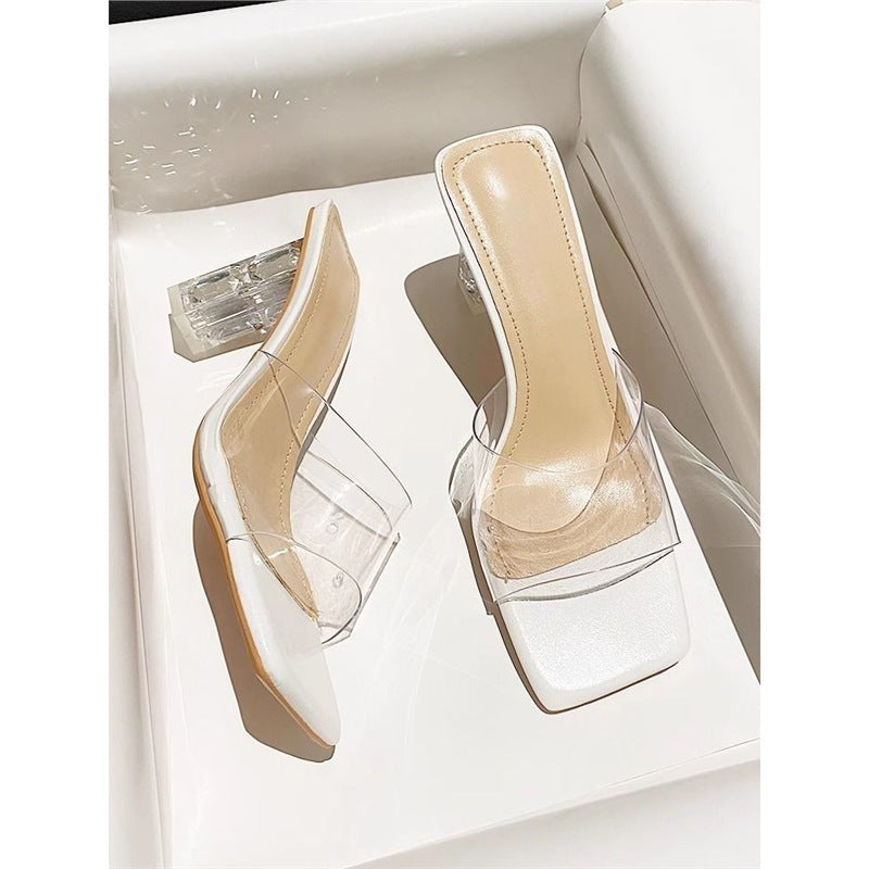 Damen transparente Mules mit elegantem Design R&B