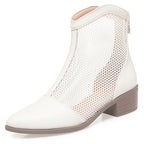 Damen Trendige Stiefeletten mit Netz-Design und bequemem Blockabsatz R&B