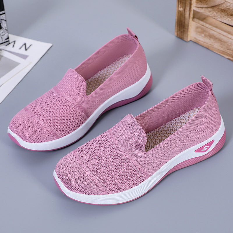 Damen Bequeme Slip-On Schuhe mit atmungsaktivem Strickdesign R&B